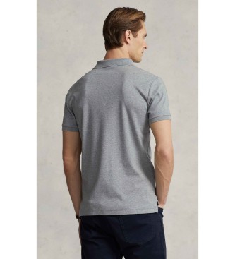 Polo Ralph Lauren Custom Slim Fit poloshirt van zacht katoen grijs