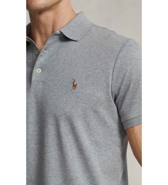 Polo Ralph Lauren Custom Slim Fit poloshirt van zacht katoen grijs