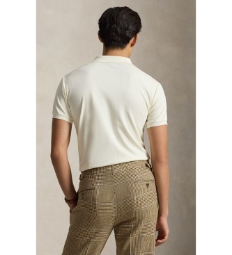Polo Ralph Lauren Polo in morbido cotone Custom Slim Fit bianco sporco