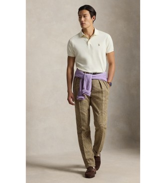 Polo Ralph Lauren Polo in morbido cotone Custom Slim Fit bianco sporco