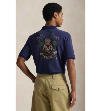 Polo Ralph Lauren Pik�tr�ja i klassisk passform med marinbl� broderi