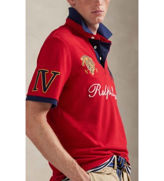 Polo Ralph Lauren Classic Fit rood piqu� poloshirt met badge