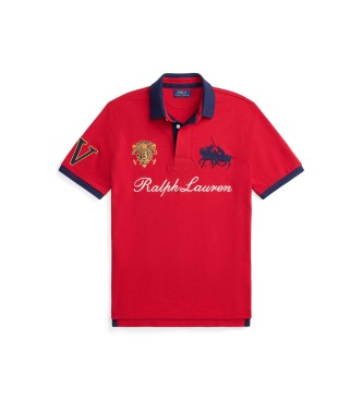 Polo Ralph Lauren Classic Fit rood piqu� poloshirt met badge