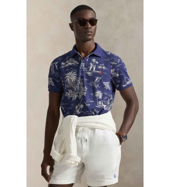 Polo Ralph Lauren P�lo em piqu� com urso P�lo personalizado Slim Navy