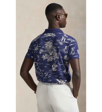 Polo Ralph Lauren P�lo em piqu� com urso P�lo personalizado Slim Navy