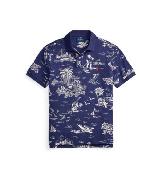 Polo Ralph Lauren P�lo em piqu� com urso P�lo personalizado Slim Navy