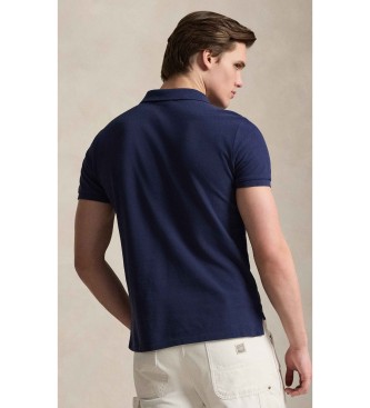 Polo Ralph Lauren Piqu� polo met Bear Custom Slim Navy Poloshirt