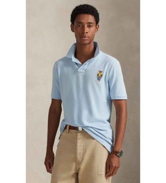 Polo Ralph Lauren Bear Custom Slim Pique Polo Bear Custom Slim Polo Blauw