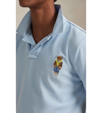 Polo Ralph Lauren Bear Custom Slim Pique Polo Bear Custom Slim Polo Blauw