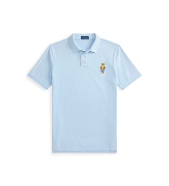 Polo Ralph Lauren Bear Custom Slim Pique Polo Bear Custom Slim Polo Blauw