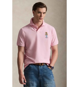 Polo Ralph Lauren Bear Custom Slim Pique Polo Camisa p�lo cor-de-rosa