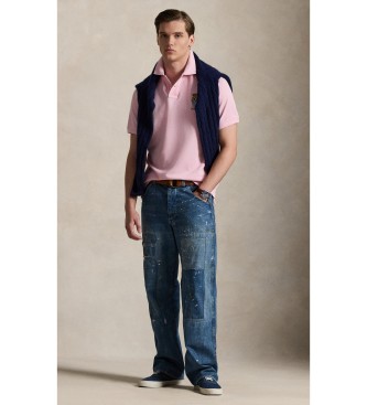 Polo Ralph Lauren Bear Custom Slim Pique Polo Camisa p�lo cor-de-rosa