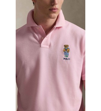 Polo Ralph Lauren Bear Custom Slim Pique Polo Camisa p�lo cor-de-rosa