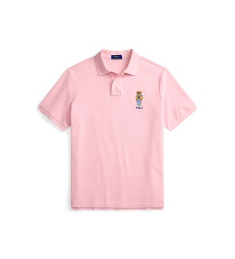 Polo Ralph Lauren Bear Custom Slim Pique Polo Camisa p�lo cor-de-rosa