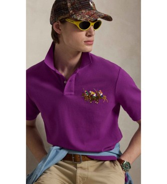 Polo Ralph Lauren Pique polo majica z lila trojnim konjem