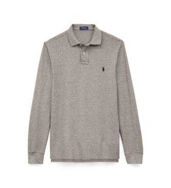 Polo Ralph Lauren Custom Slim Fit piqu� polo grijs