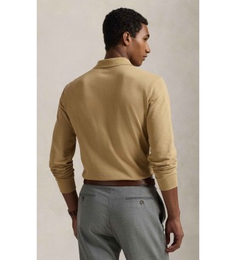 Polo Ralph Lauren Custom Slim Fit piqu� polo beige