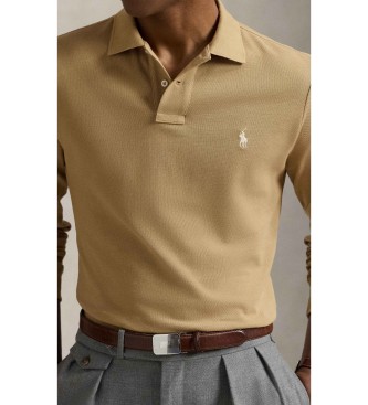Polo Ralph Lauren Custom Slim Fit piqu� polo beige