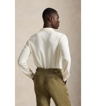 Polo Ralph Lauren Polo in piqué Custom Slim Fit bianco sporco