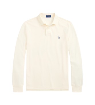 Polo Ralph Lauren Polo in piqué Custom Slim Fit bianco sporco