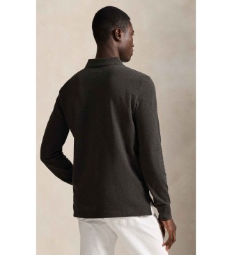 Polo Ralph Lauren Custom Slim Fit piqu� polo donkergrijs