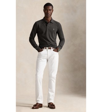 Polo Ralph Lauren Custom Slim Fit piqu� polo donkergrijs