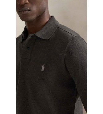 Polo Ralph Lauren Custom Slim Fit piqu� polo donkergrijs