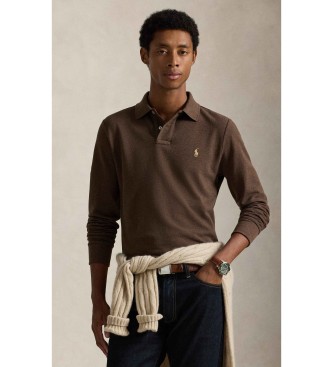 Polo Ralph Lauren Custom Slim Fit pique polo shirt brown