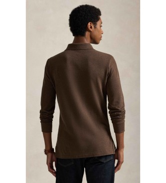 Polo Ralph Lauren Custom Slim Fit pique polo shirt brown