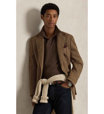 Polo Ralph Lauren Custom Slim Fit pique polo shirt brown