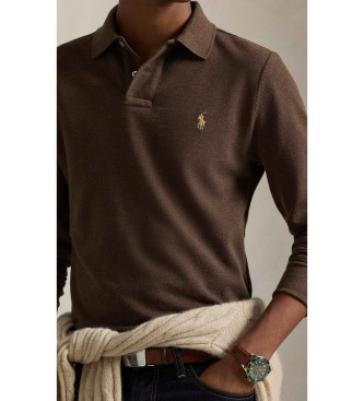 Polo Ralph Lauren Custom Slim Fit pique polo shirt brown