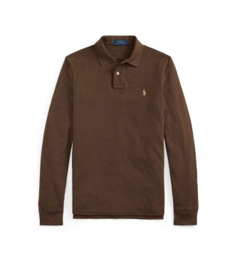 Polo Ralph Lauren Custom Slim Fit pique polo shirt brown