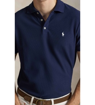 Polo Ralph Lauren P�lo de piqu� azul-marinho Slim Fit personalizado