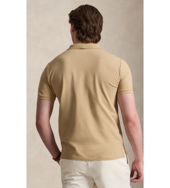 Polo Ralph Lauren Polo in piqué elasticizzato Custom Slim Fit beige