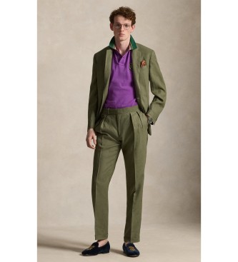 Polo Ralph Lauren Classic Fit fliederfarbenes bedrucktes Pique-Poloshirt