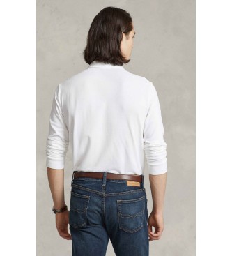 Polo Ralph Lauren Witte Slim Fit piqu� polo met lange mouwen, wit