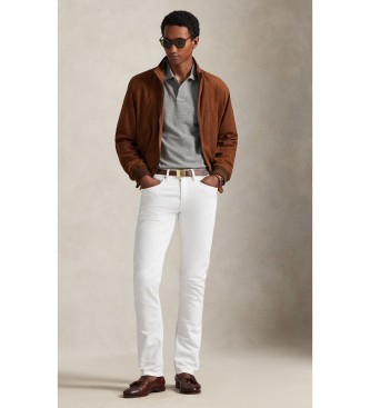 Polo Ralph Lauren Slim fit piqu� poloshirt lange mouw grijs