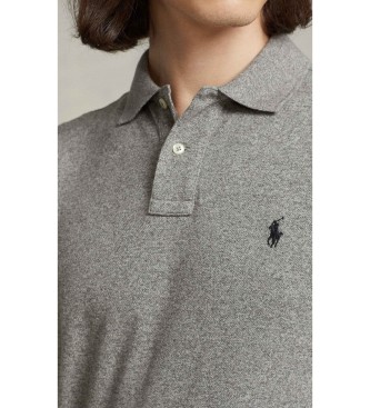 Polo Ralph Lauren Slim fit piqu� poloshirt lange mouw grijs