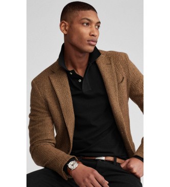Polo Ralph Lauren Polo de piqué Slim Fit de manga larga negro