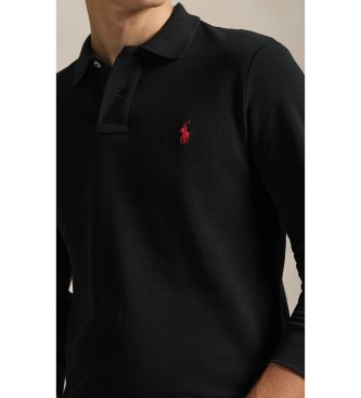 Polo Ralph Lauren Polo de piqué Slim Fit de manga larga negro