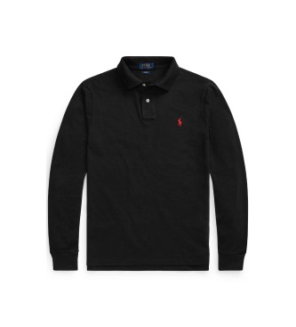 Polo Ralph Lauren Polo de piqué Slim Fit de manga larga negro