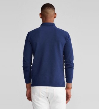 Polo Ralph Lauren Slim fit long sleeve pique polo shirt navy