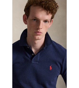 Polo Ralph Lauren Long sleeve navy Slim Fit piqué polo