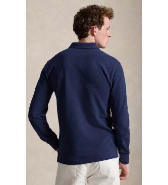 Polo Ralph Lauren Long sleeve navy Slim Fit piqué polo