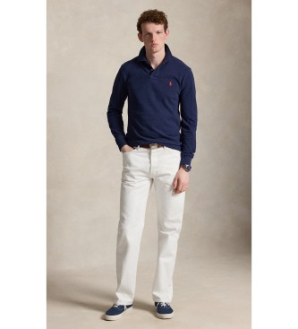 Polo Ralph Lauren Long sleeve navy Slim Fit piqué polo