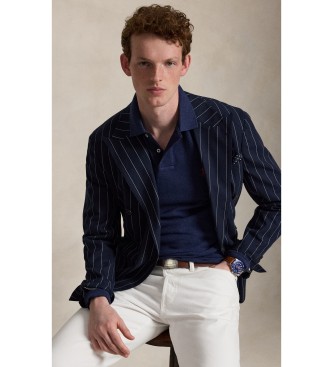 Polo Ralph Lauren Long sleeve navy Slim Fit piqué polo