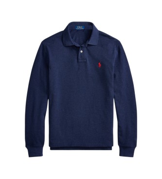 Polo Ralph Lauren Long sleeve navy Slim Fit piqué polo
