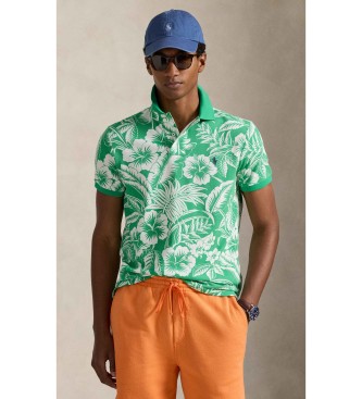 Polo Ralph Lauren Polo in piqu� tropicale slim fit verde personalizzata