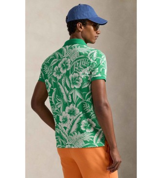 Polo Ralph Lauren Polo in piqu� tropicale slim fit verde personalizzata