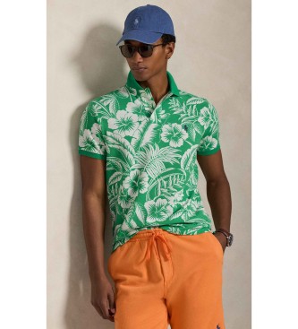 Polo Ralph Lauren Polo in piqu� tropicale slim fit verde personalizzata